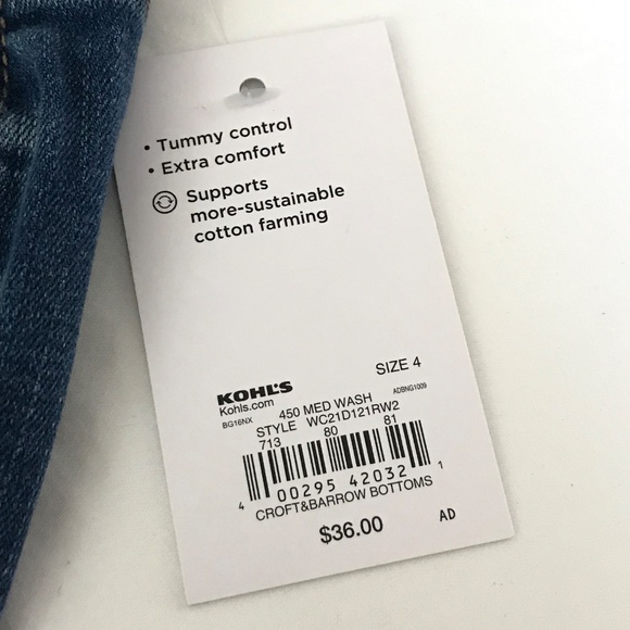 CROFT & BARROW Mid Rise Bermuda Shorts Medium Wash Jean Shorts Women’s Size 4 - Picture 10 of 16